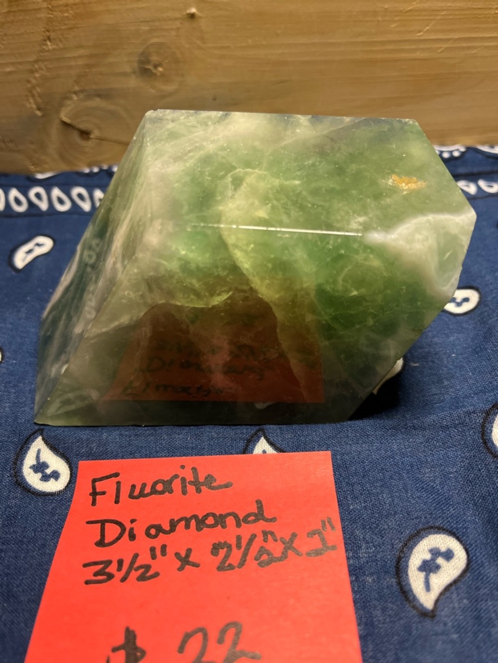 Fluorite Diamond Accent Stone - Green Polished Home Accent